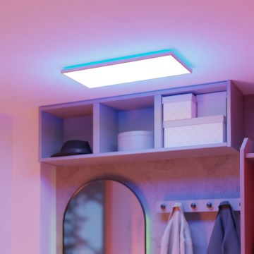 Eglo - Plafonnier extérieur RGBW à intensité variable LED/17,2W/230V 2700-6500K 30x57cm IP44 blanc ZigBee