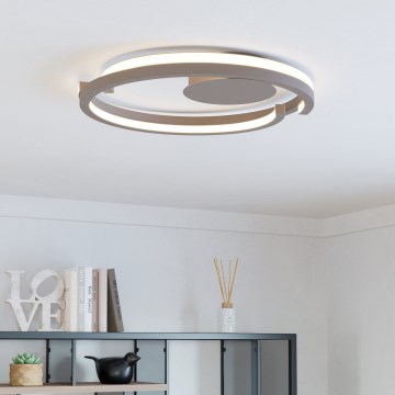 Eglo - Plafonnier LED dimmable 2xLED/20W/230V 2700–6500K Ø 48 cm beige + télécommande