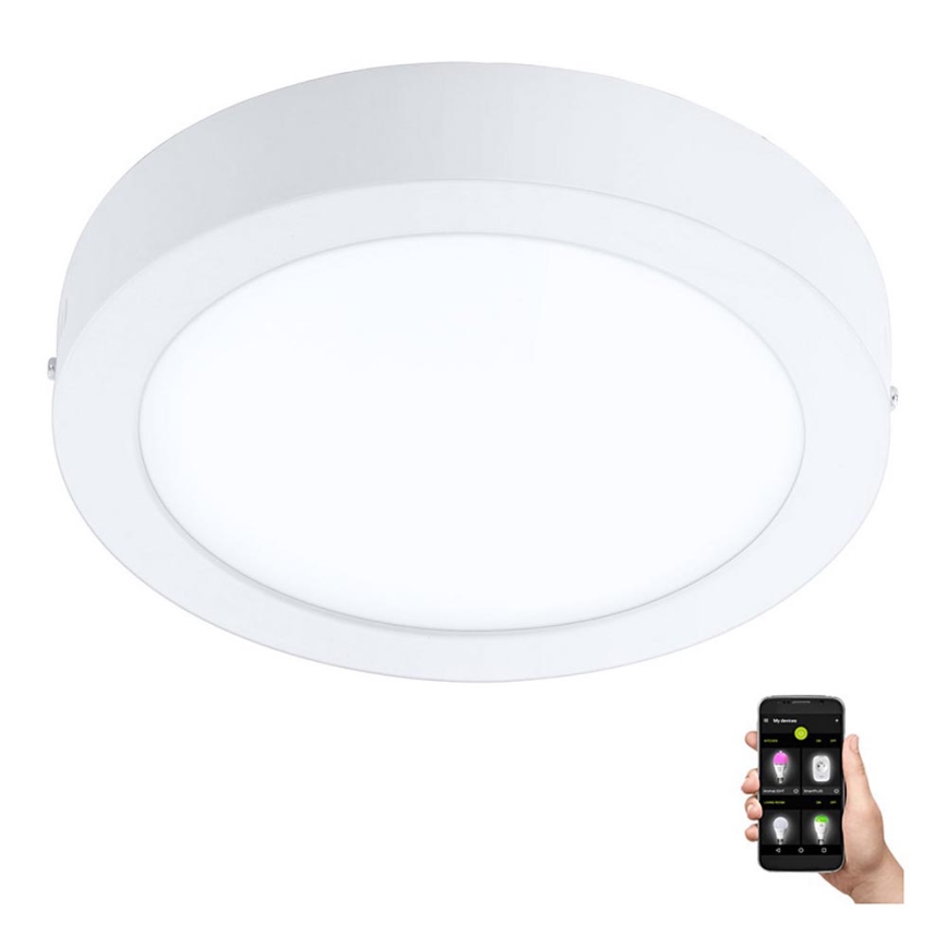 Eglo - Plafonnier LED dimmable pour salle de bains, 16,5 W, 230 V, 2700–6500 K, IP44, ZigBee, Ø 21 cm