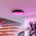 Eglo - Plafonnier LED RGBW dimmable, 19,6 W, 230 V, 2700–6500 K, Ø 35 cm, noir