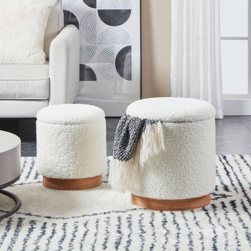 Eglo - SET 2x Pouf diam. 30,5/37 cm bianco