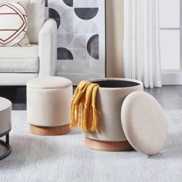Eglo - SET 2x Sgabello diametro 30,5/37 cm beige
