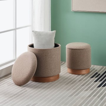 Eglo - SET 2x Sgabello diametro 30,5/37 cm marrone