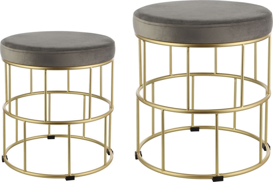 Eglo - SET 2x Sgabello grigio/oro