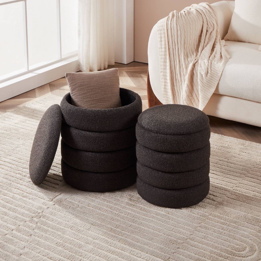 Eglo - SET 2x Sitzhocker d 33,5/40 cm schwarz