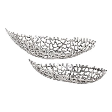 Eglo - SET 2x Vassoio decorativo 44/61 cm argento