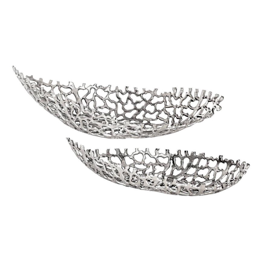 Eglo - SET 2x Vassoio decorativo 44/61 cm argento