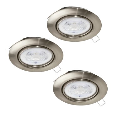 Eglo - SET 3x Lampada LED da incasso 1xGU10/4W/230V cromo opaco