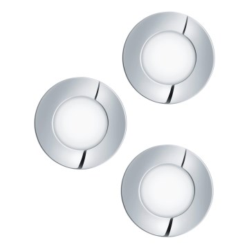 Eglo - SET 3x Lampada LED da incasso per bagni FUEVA 1xLED/2,8W/230V IP44 cromo lucido
