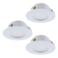Eglo - SET 3x Lampada LED da incasso per bagni PINEDA 1xLED/4,9W/230V IP44