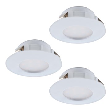 Eglo - SET 3x Lampada LED da incasso per bagni PINEDA 1xLED/4,9W/230V IP44