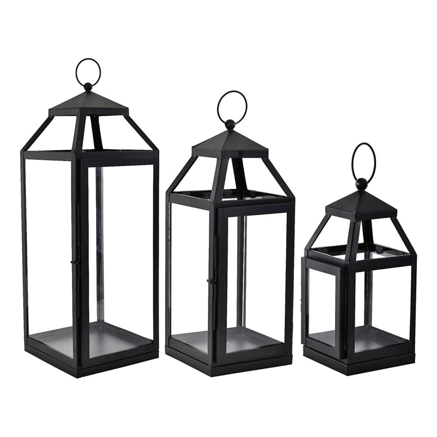 Eglo - SET 3x Lanterna 56/41/25 cm nero