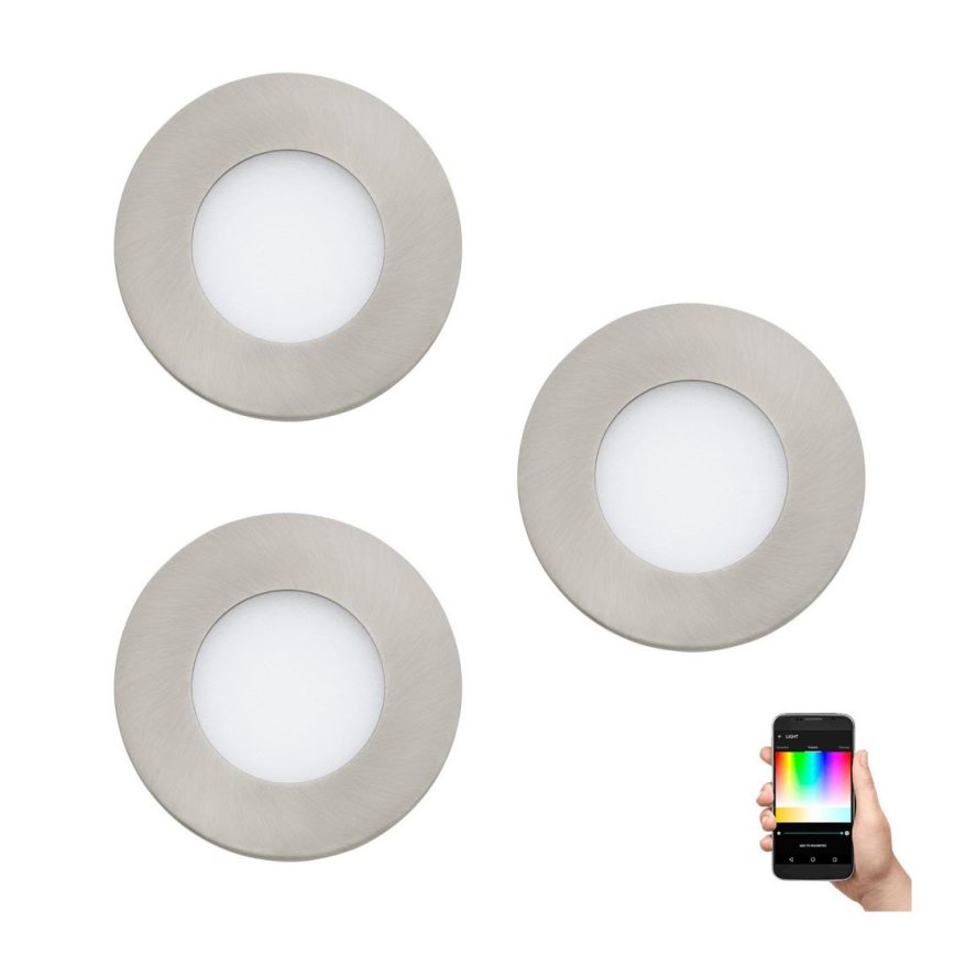 Eglo - SET 3x LED RGB Lampada da incasso dimmerabile FUEVA-C 1xLED/3W/230V