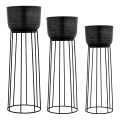 Eglo - SET 3x Vaso da fiori in metallo nero
