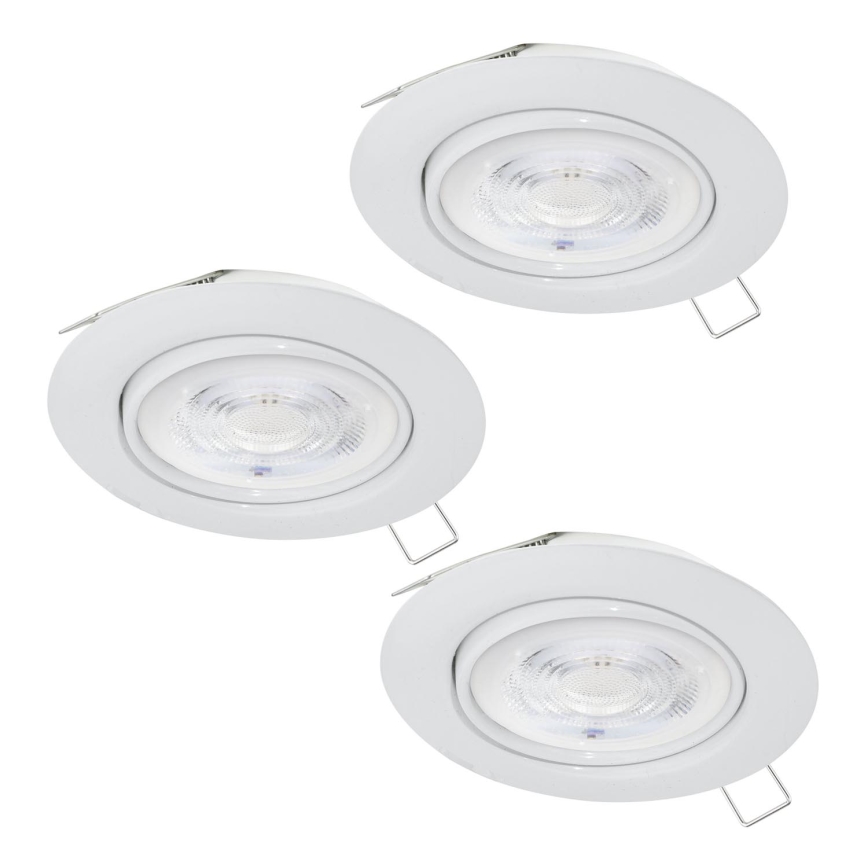 Eglo - SET 3xLED Lampada da incasso per bagno 1xGU10/4W/230V IP44 bianco