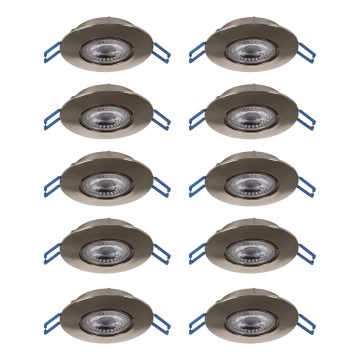 Eglo - Set da 10 faretti da incasso LED, 4,9 W, 230 V, 2700/4000/6500 K, Ø 9 cm, cromo opaco