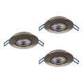 Eglo - Set da 3 faretti da incasso LED/4,9W/230V 2700/4000/6500K Ø 9 cm cromo opaco