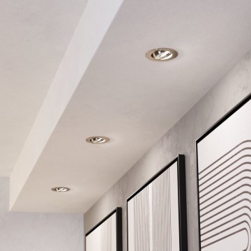 Eglo - Set da 3 faretti da incasso LED dimmerabili, 6,4 W, 230 V, Ø 8,8 cm, cromo satinato