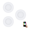 Eglo - Set da 3 faretti da incasso LED RGB dimmerabili FUEVA-C LED/3W/230V Ø 8,5 cm