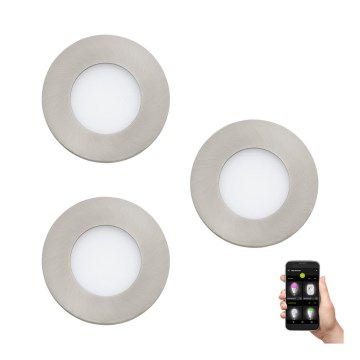 Eglo - Set da 3 lampade da bagno LED dimmerabili FUEVA-Z 2,8W/230V IP44 Ø 8,5 cm