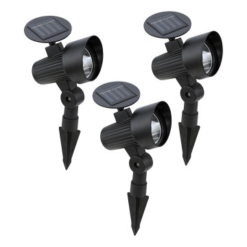 Eglo - Set da 3 lampade solari a LED con sensore LED/200 mAh IP44 nere