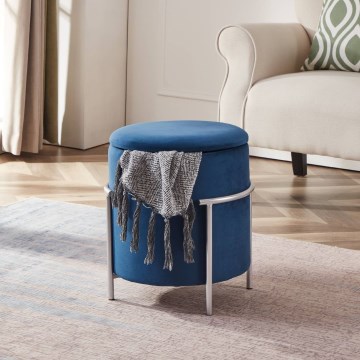 Eglo - Sgabello 46x41 cm blu/cromo