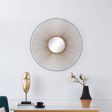Eglo - Specchio da parete diametro 76 cm oro/nero