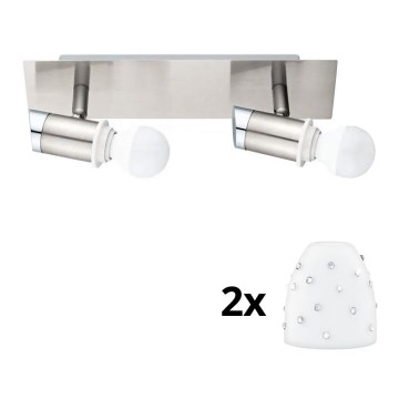 Eglo - Spot LED MY CHOICE 2xE14/4W/230V chrome mat/blanc