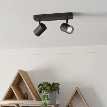 Eglo - Spot pour salle de bains 2x GU10/5W/230V IP44 noir