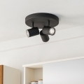 Eglo - Spot pour salle de bains 3x GU10, 5 W, 230 V, Ø 25 cm, IP44, noir