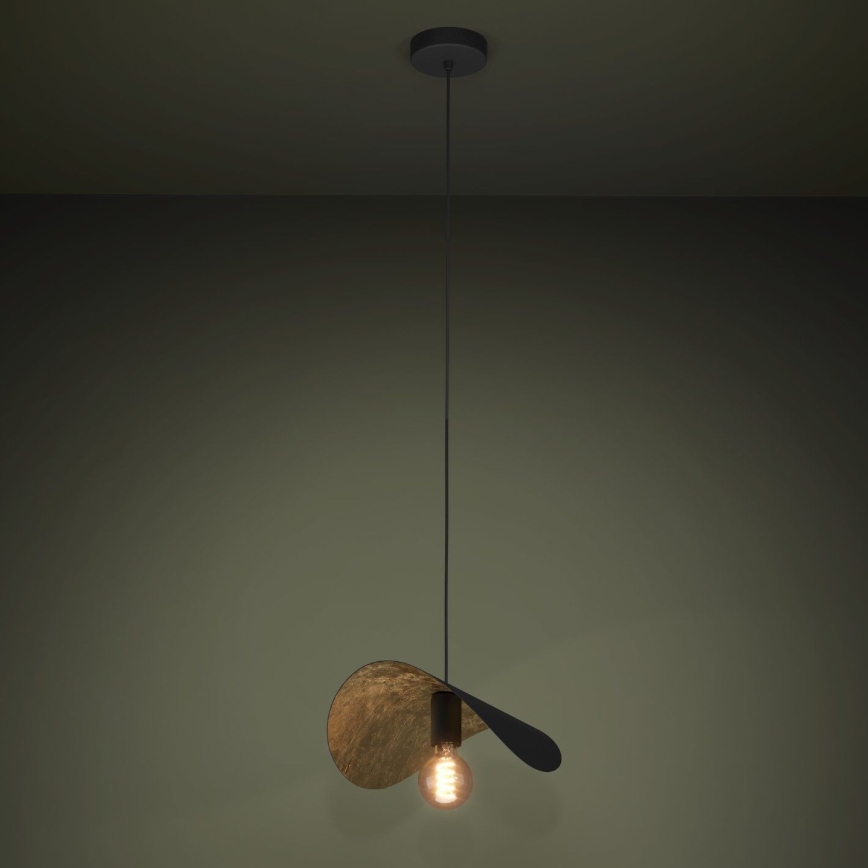 Eglo - Suspension filaire 1xE27/40W/230V 41 cm noir/doré