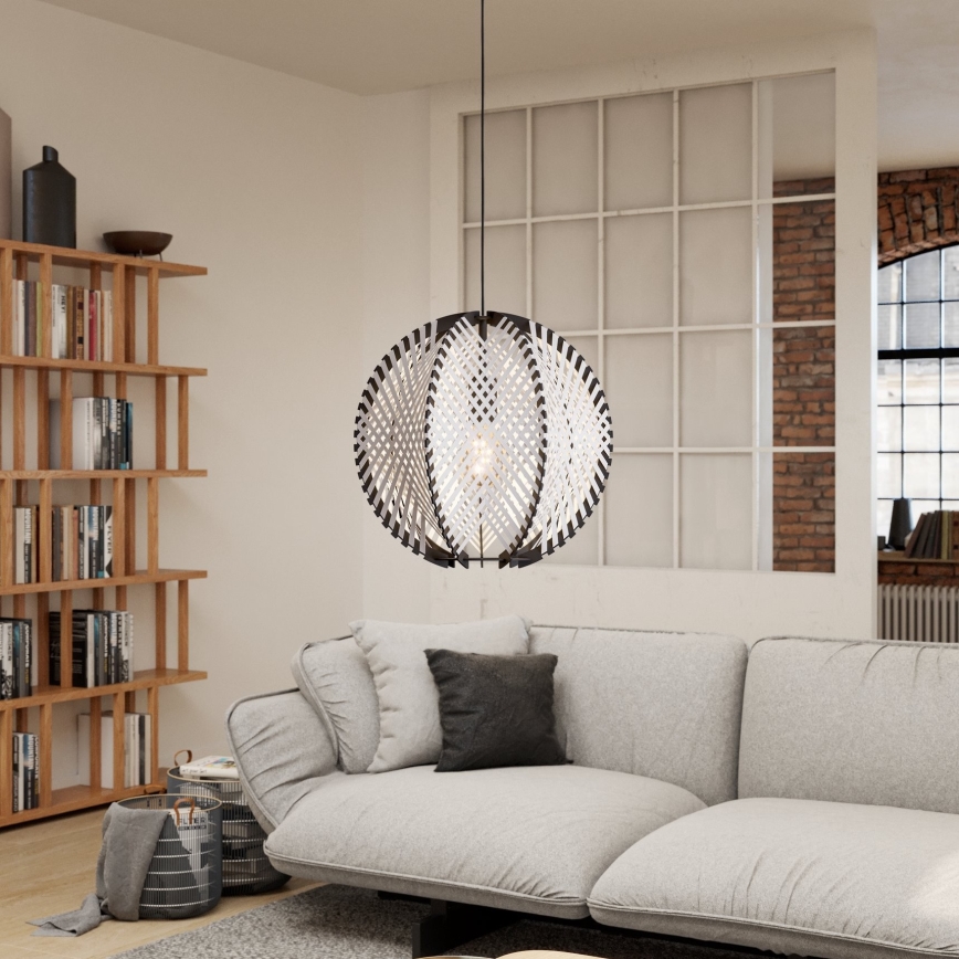 Eglo - Suspension filaire 1xE27/40W/230V d. 40 cm blanc/noir