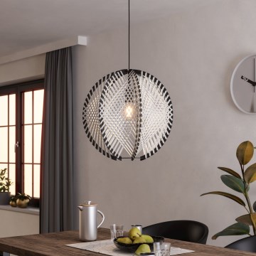 Eglo - Suspension filaire 1xE27/40W/230V d. 48 cm blanc/noir