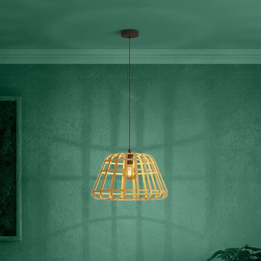 Eglo - Suspension filaire 1xE27/40W/230V d. 50 cm bambou