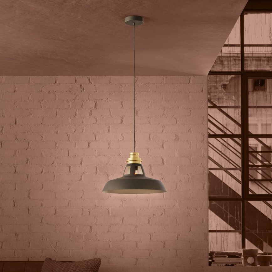 Eglo - Suspension filaire 1xE27/40W/230V noir/doré
