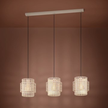 Eglo - Suspension filaire 3xE27/40W/230V crème