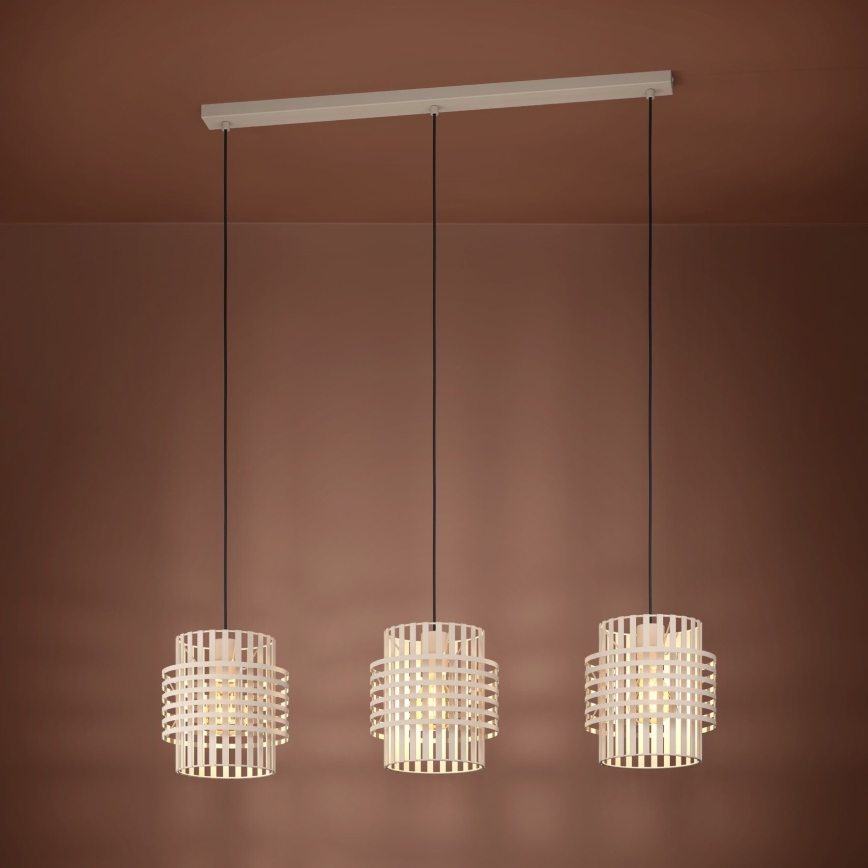 Eglo - Suspension filaire 3xE27/40W/230V crème