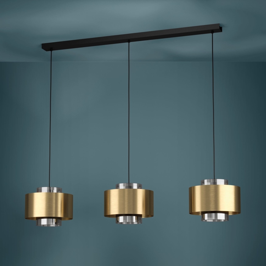 Eglo - Suspension filaire 3xE27/40W/230V doré