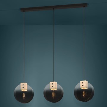 Eglo - Suspension filaire 3xE27/40W/230V fumé