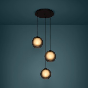 Eglo - Suspension filaire 3xE27/40W/230V fumé