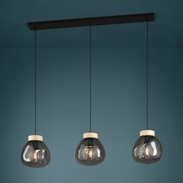 Eglo - Suspension filaire 3xE27/40W/230V fumé