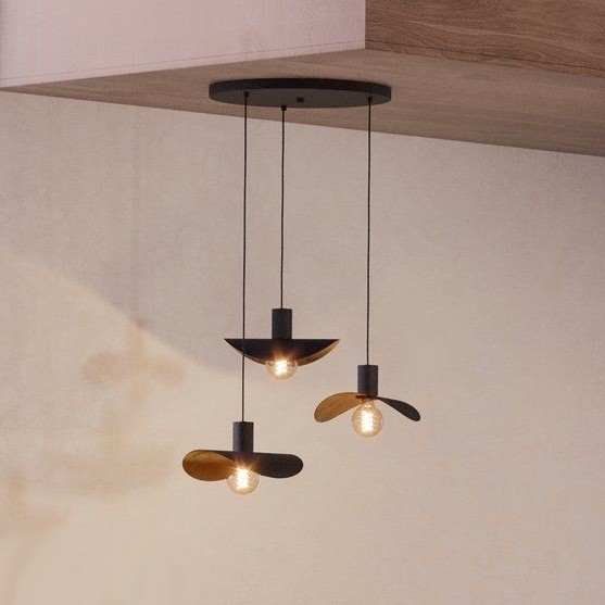 Eglo - Suspension filaire 3xE27/40W/230V noir/doré