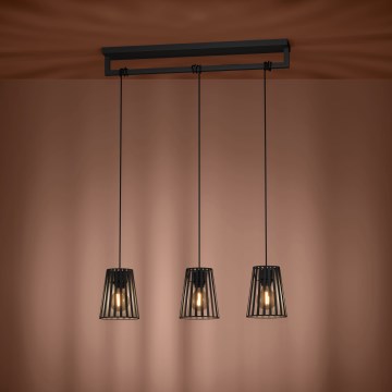 Eglo - Suspension filaire 3xE27/40W/230V noir