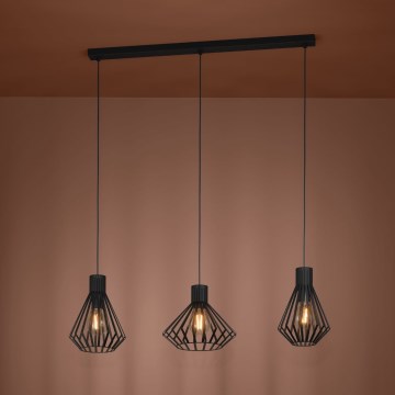 Eglo - Suspension filaire 3xE27/40W/230V noir