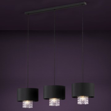 Eglo - Suspension filaire 3xE27/40W/230V noir