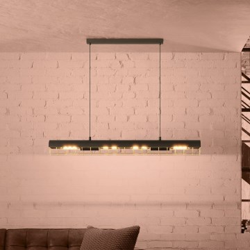 Eglo - Suspension filaire 4xE27/40W/230V noir/doré