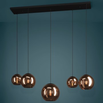 Eglo - Suspension filaire 5xE27/40W/230V cuivre