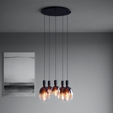 Eglo - Suspension filaire 5xE27/40W/230V noir