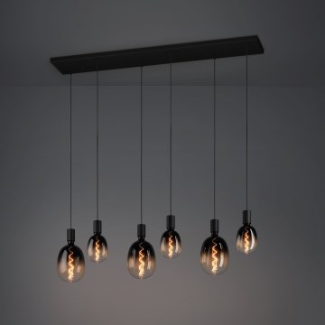 Eglo - Suspension filaire 6xE27/40W/230V noir