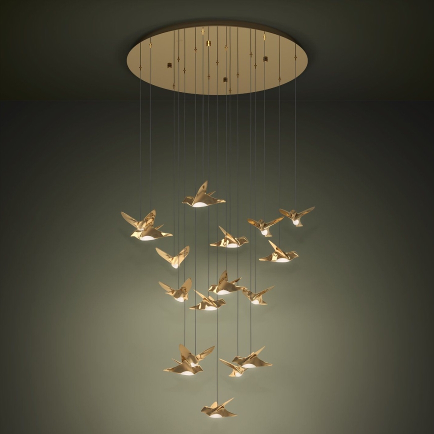 Eglo - Suspension filaire à intensité variable 17xLED/3W/230V 3000K doré